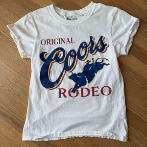 Women's Recycled Karma Coors Rodeo Short Sleeve Tee S White Blue